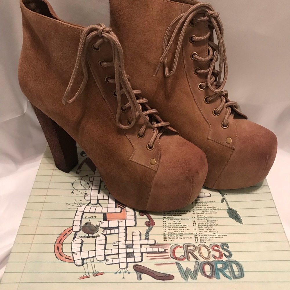 Jeffrey Campbell Lita taupe suede 7.5